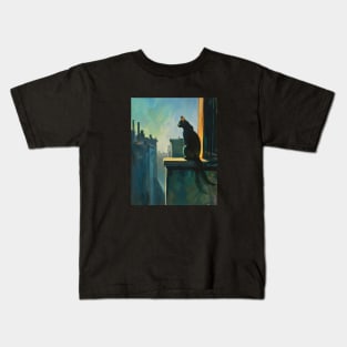 Rooftop Cat Kids T-Shirt